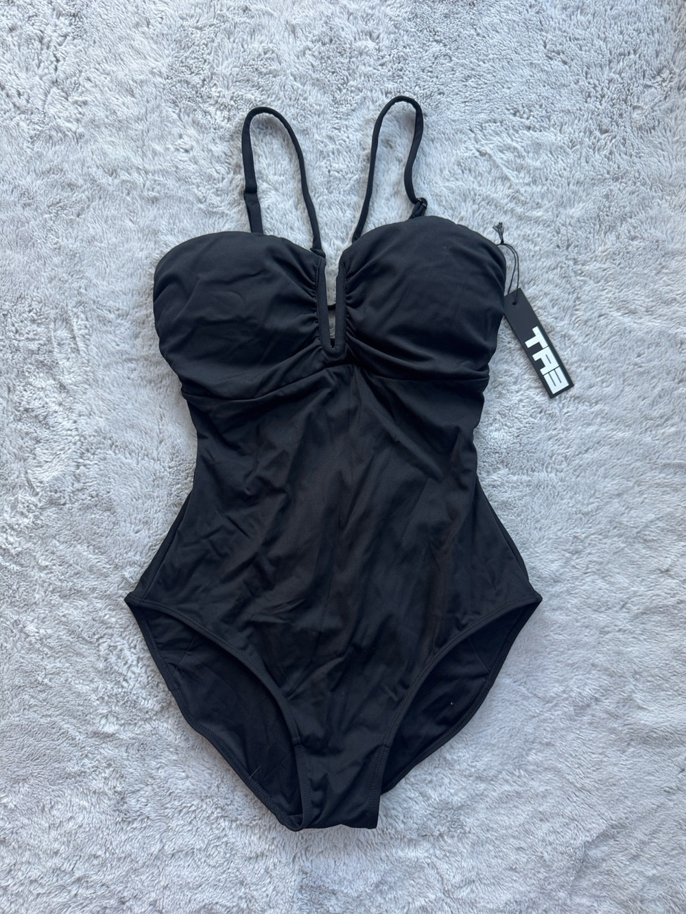TA3 Converty Snatched Waist Lace Up Corset Back Swimsuit Black Small Short